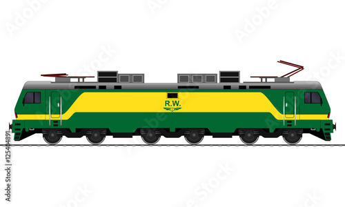Electrical Locomotive. Railway train. vector