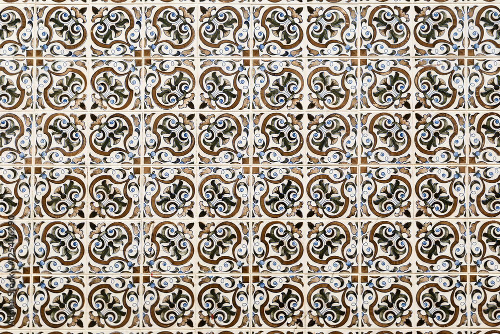 Portuguese tiles in a pattern azulejos Portuguese tiles in a pattern azulejos