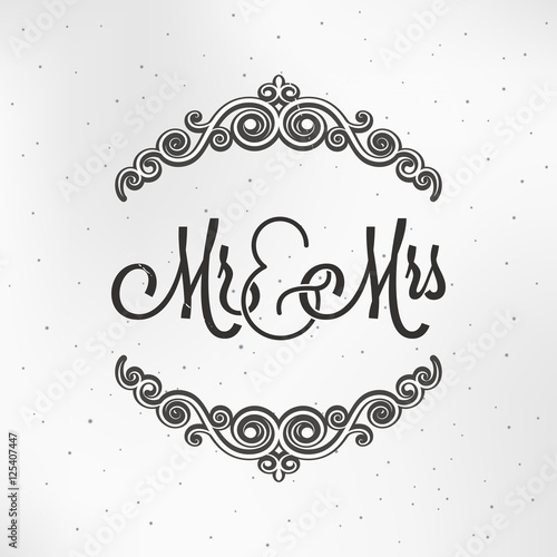 Mister and Miss Wedding Logo Design Background.
