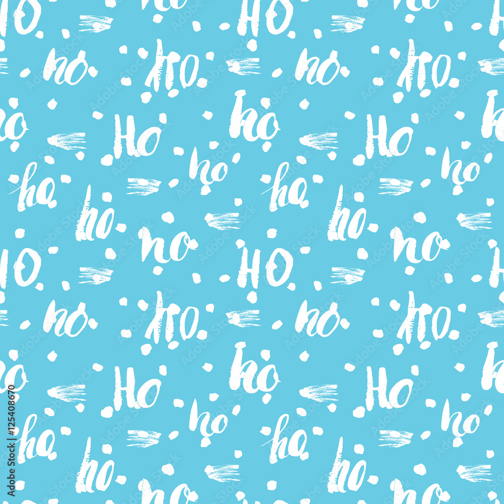 New Year and Cristmas seamless pattern, with Ho Ho Ho hand drawn letters, retro, vintage Seamless Pattern. Background Vector Illustration. New Year and Cristmas seamless pattern, with Ho Ho Ho hand drawn letters, retro, vintage Seamless Pattern. Background Vector Illustration.