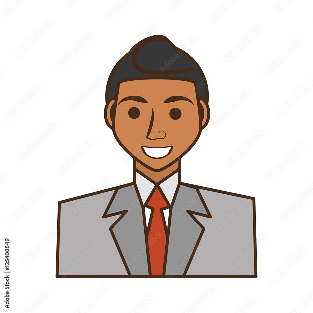 businessman avatar elegant islated icon vector illustration design