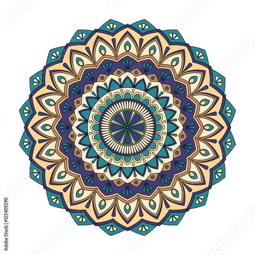 Color floral mandala, vector illustration