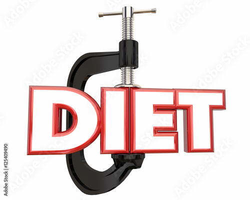 Tableau sur toile Diet Lose Weight Clamp Vice Word 3d Illustration