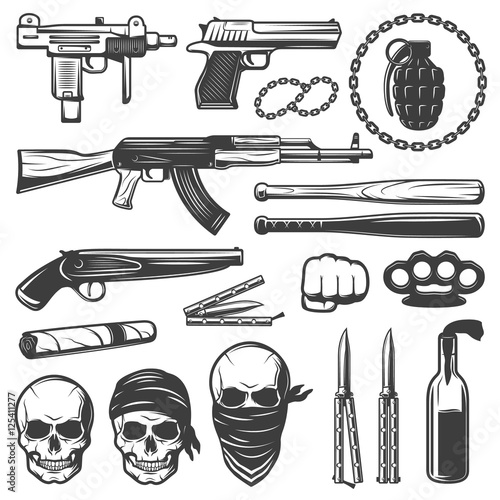 Monochrome Gangster Elements Set