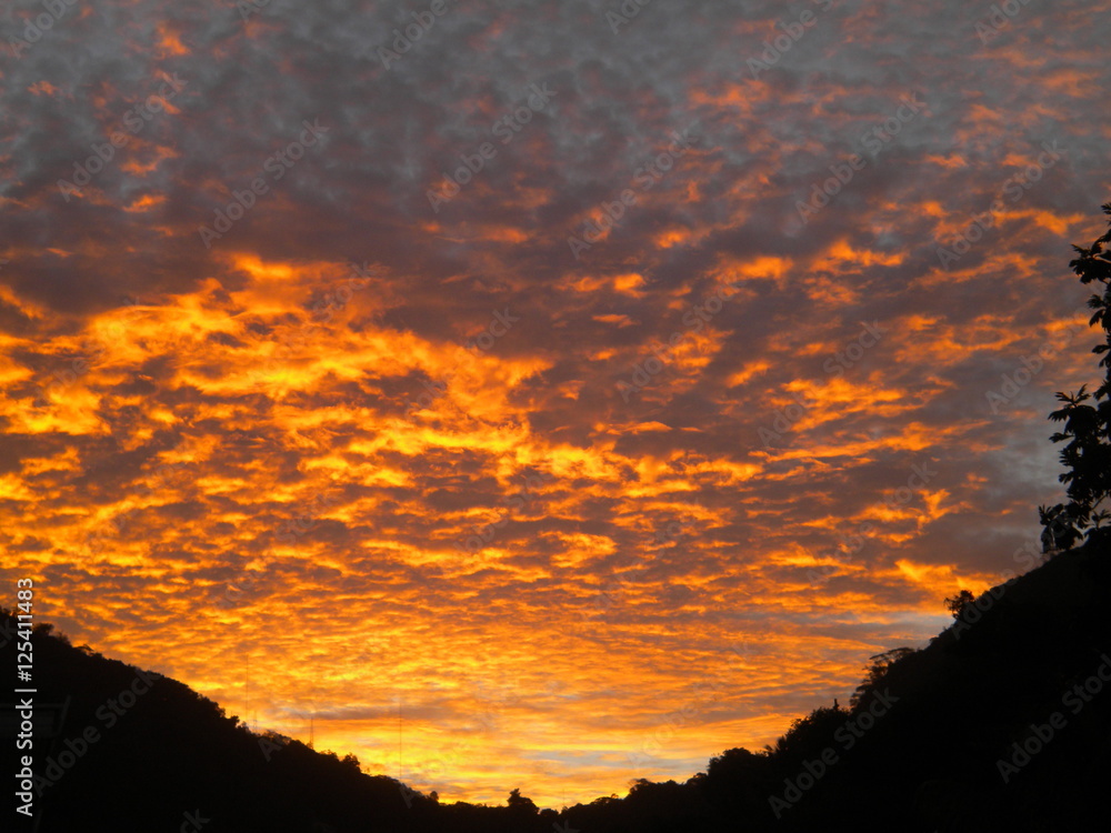 Sunset in Victoria, Seychelles