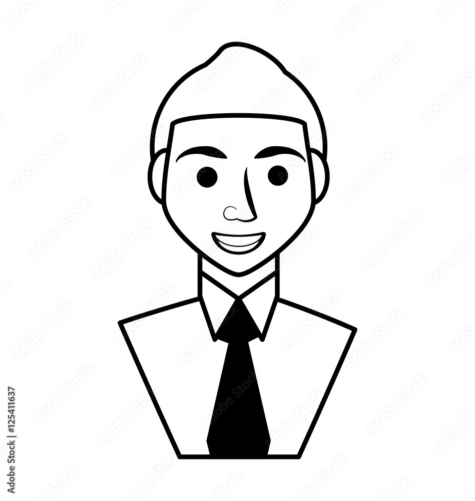 businessman avatar elegant islated icon vector illustration design
