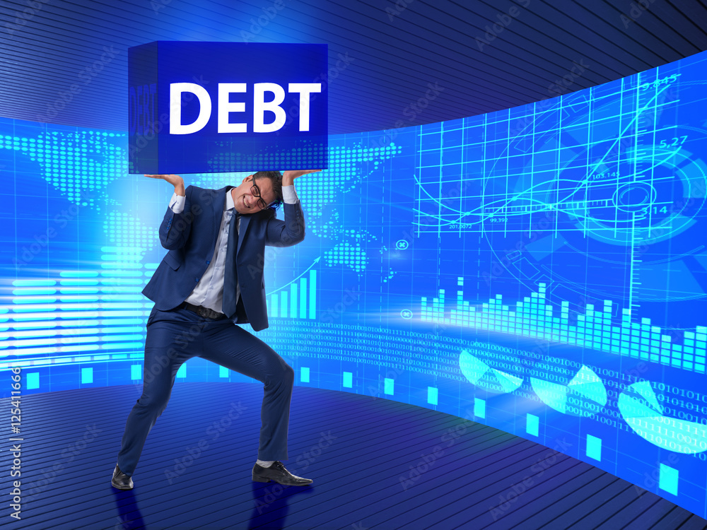 Businessman in debt business concept Businessman in debt business concept