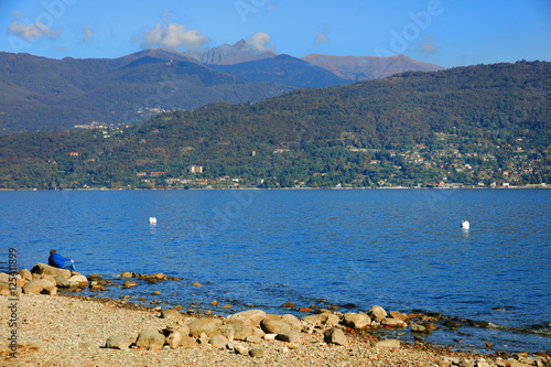 Scenic view of the Isola dei Pescatori, Lago Maggiore, Italy, Europe photo