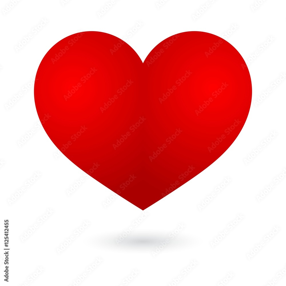 Red heart on white background. Vector. Red heart on white background. Vector.