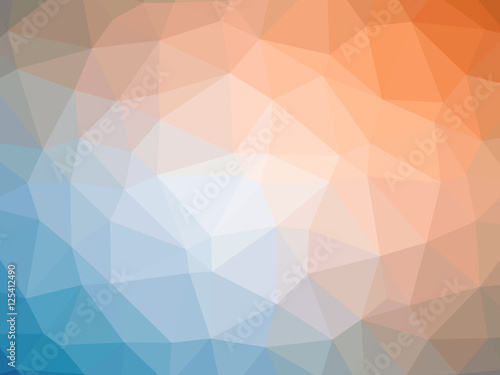 Orange blue gradient polygon shaped background
