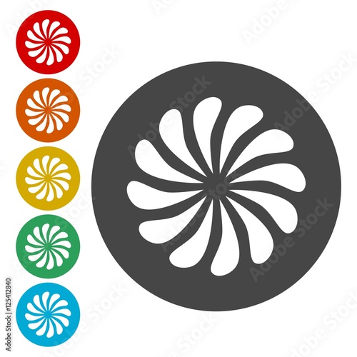 Abstract flower vector circle logotype set