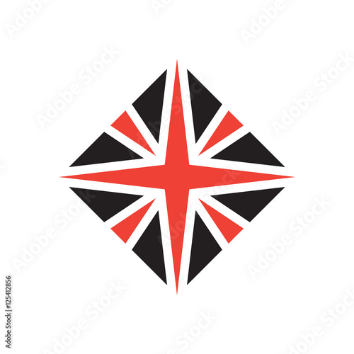 Stylized British flag. Vector icon or design element.