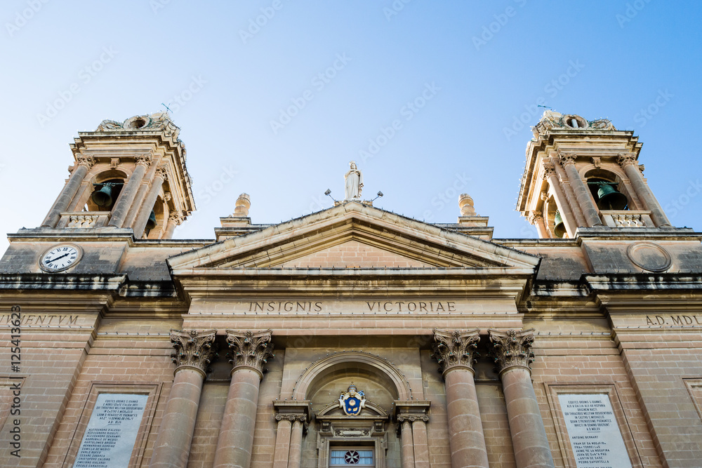 Facade of Church of Our Lady of Victories Senglea Basilica