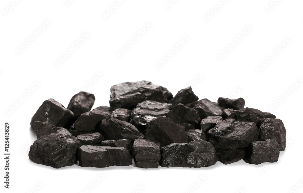 pile black coal isolated on white background pile black coal isolated on white background