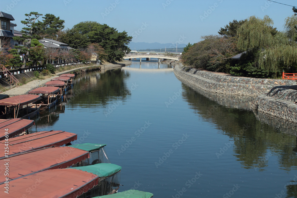 京都　宇治川の風景