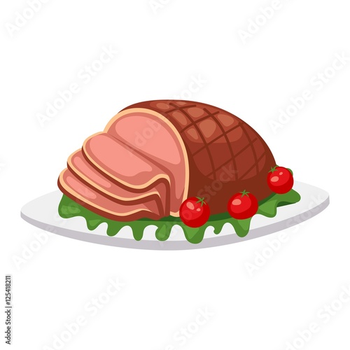 Meatloaf vector illustration.