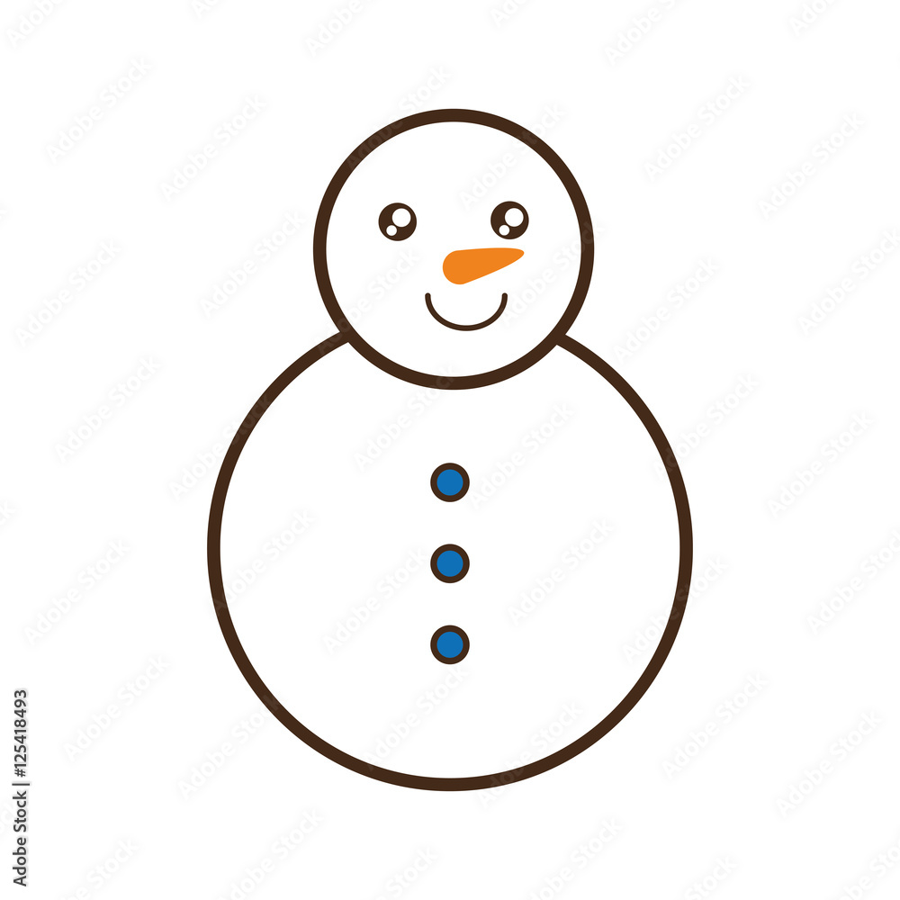 Obraz premium snowman christmas character isolated icon vector illustration design