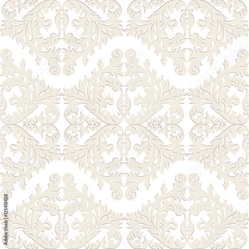 Vintage Baroque ornament pattern. Vector damask decor. Royal Victorian texture for wallpapers, textile, fabric