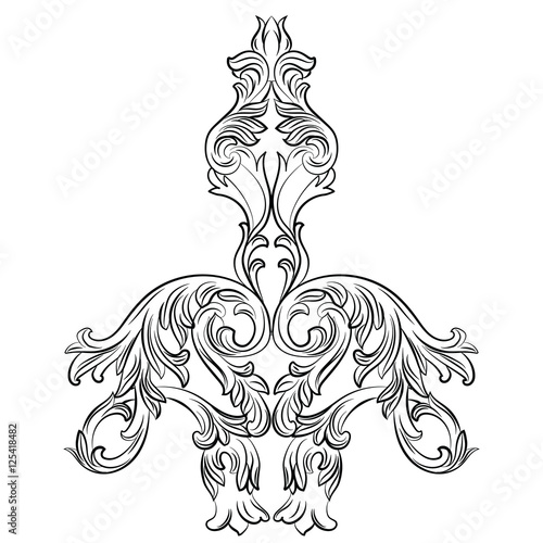 Vintage Baroque ornament pattern. Vector damask decor. Royal Victorian texture for wallpapers, textile, fabric