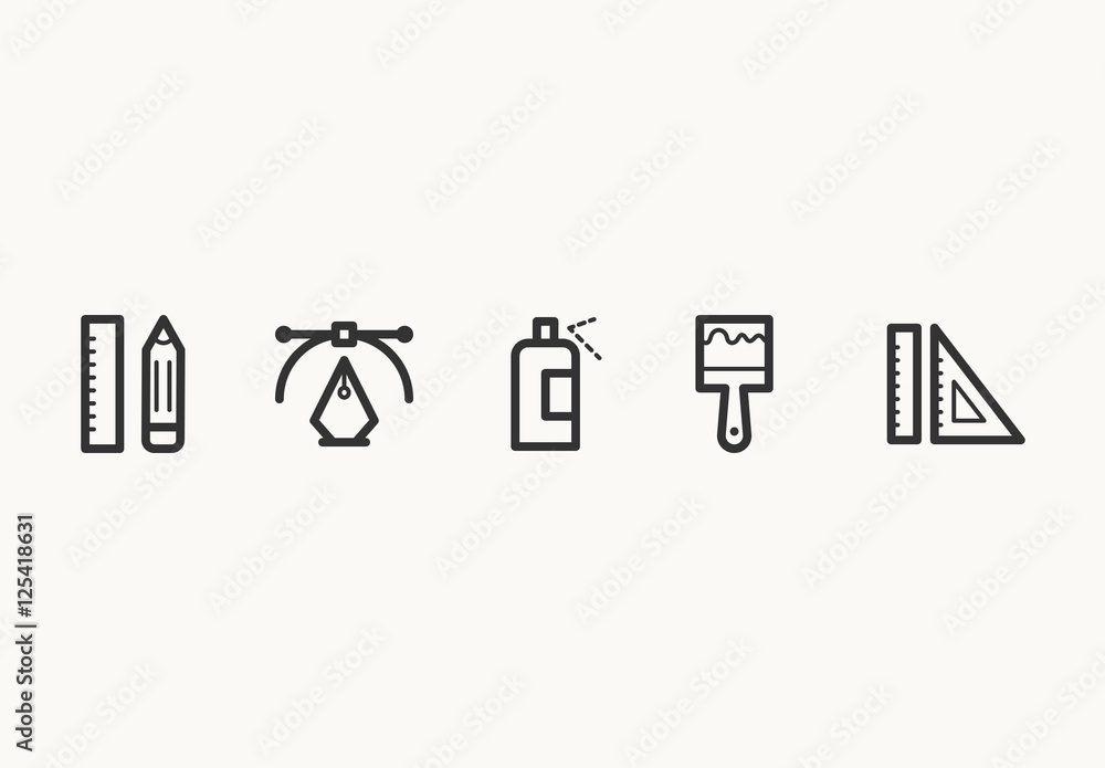 40 Minimalist Design Icons Stock Template Adobe Stock