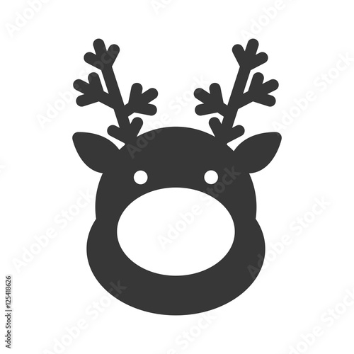 christmas reindeer character isolated icon vector illustration design