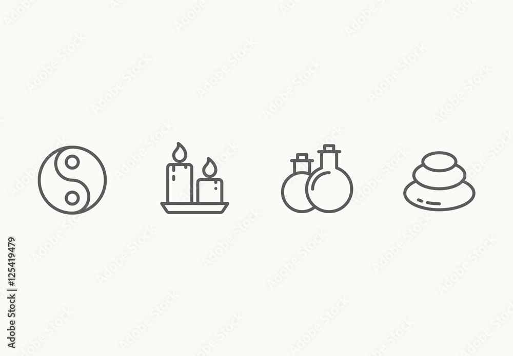 20 Minimalist Spa and Health Icons Stock Template | Adobe Stock