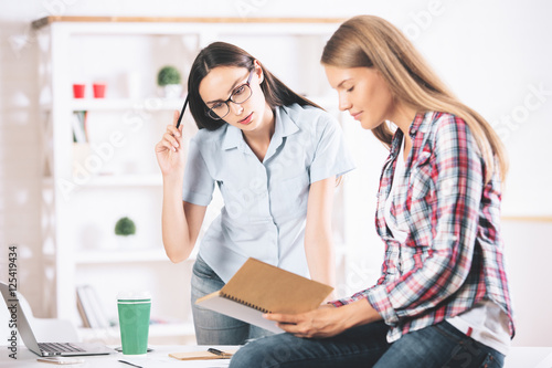 Caucasian women working in office