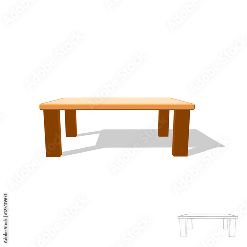 Table. Isolated on white. 3...