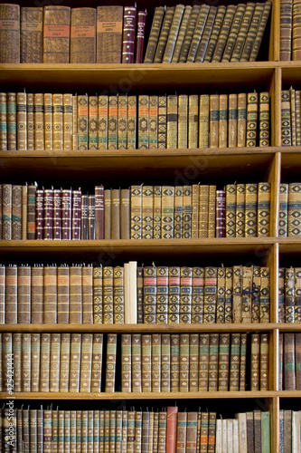Book shelves in an old library