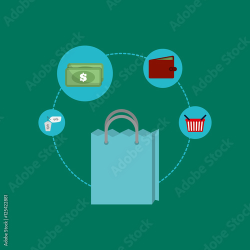 shopping money online vector illustration graphic design