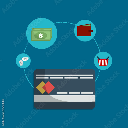shopping money online vector illustration graphic design