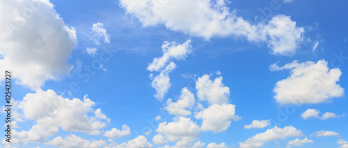 Panorama blue sky and cloud background.