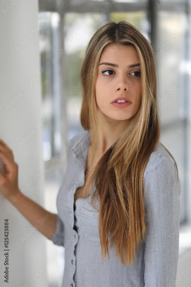 Beautiful Blond Woman with Brown Eyes Beautiful Blond Woman with Brown Eyes