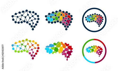 Abstract Colorfull Brain Logo illustration