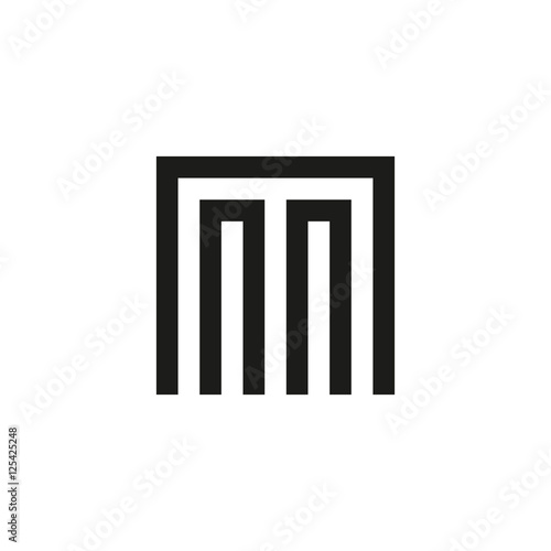 Unusual geometric letter M. Architecture vector logo. Isolated monogram.