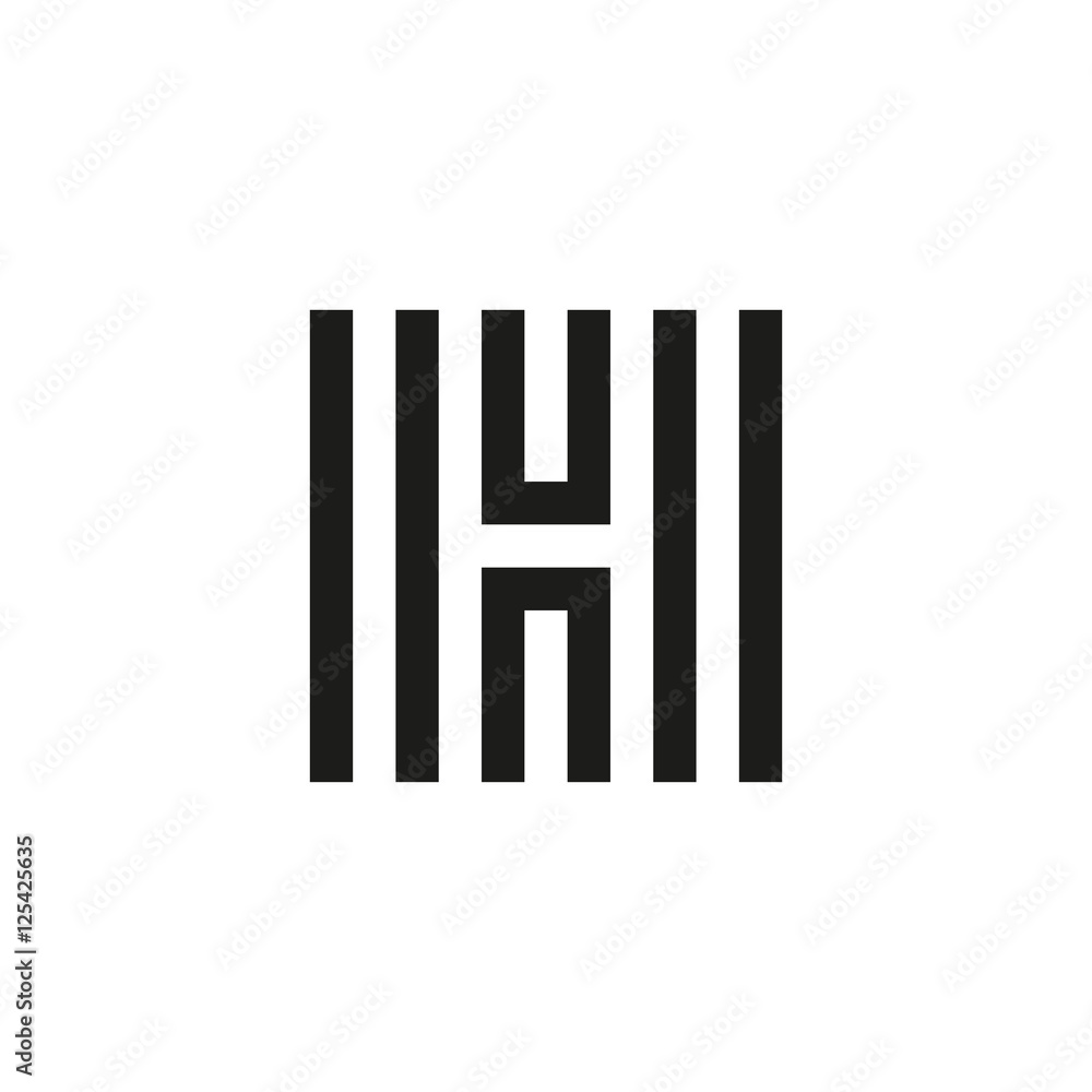 Unusual geometric letter H. Architecture vector logo. Isolated monogram.