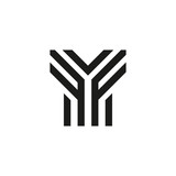 Unusual geometric letter Y. Architecture vector logo. Isolated monogram.