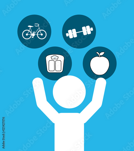 Fitness healthy food icon vector illustration graphic