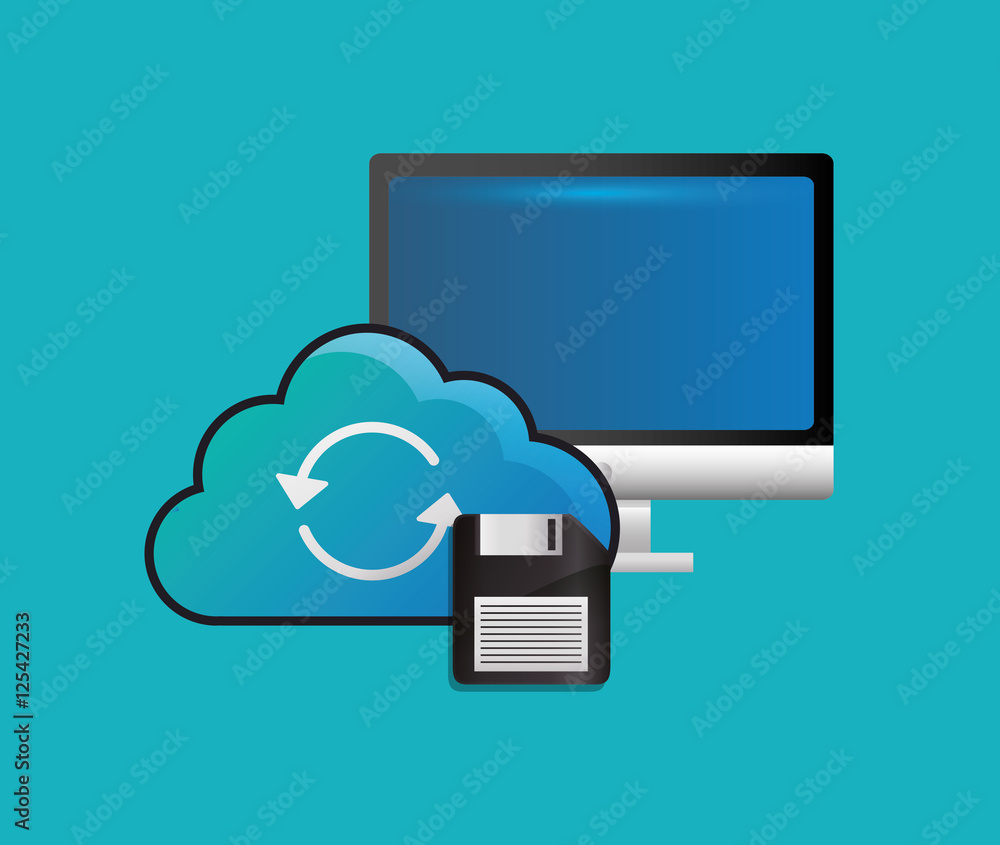 Cloud computing technology icon vector illustration graphic design Cloud computing technology icon vector illustration graphic design