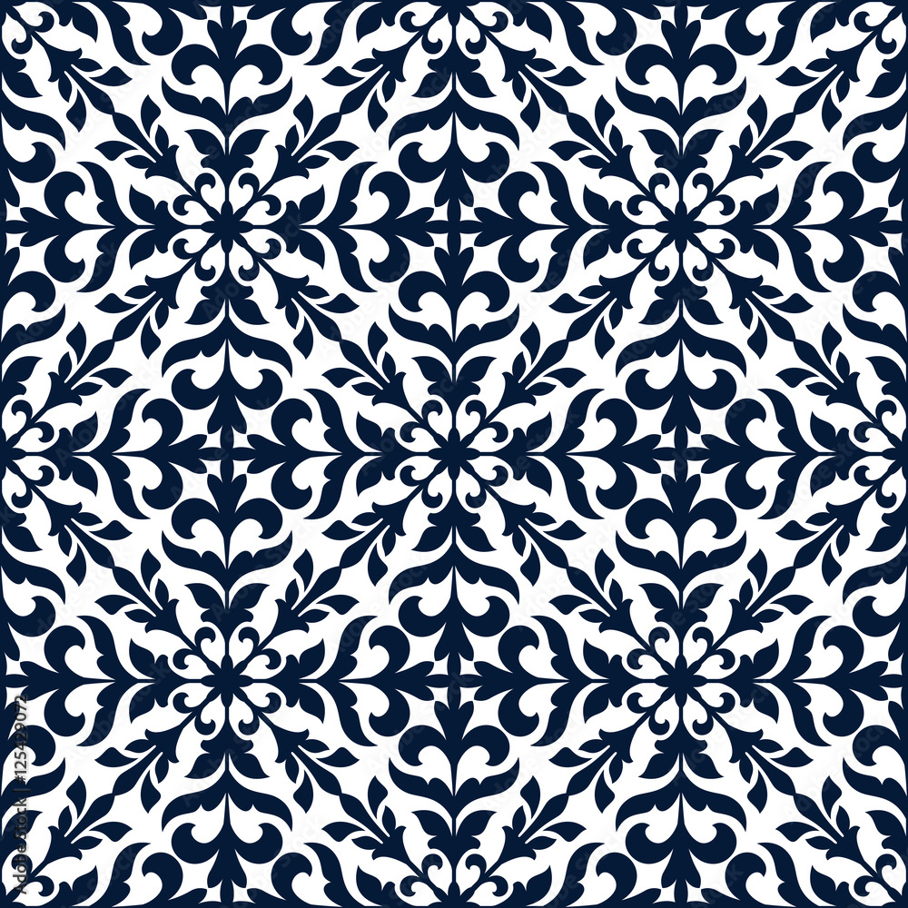 Fototapeta premium Floral stylized ornate decoration pattern tile