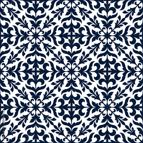 Floral stylized ornate decoration pattern tile