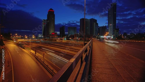 Tel Aviv Ayalon Hihgway time lapse. night to day  photo