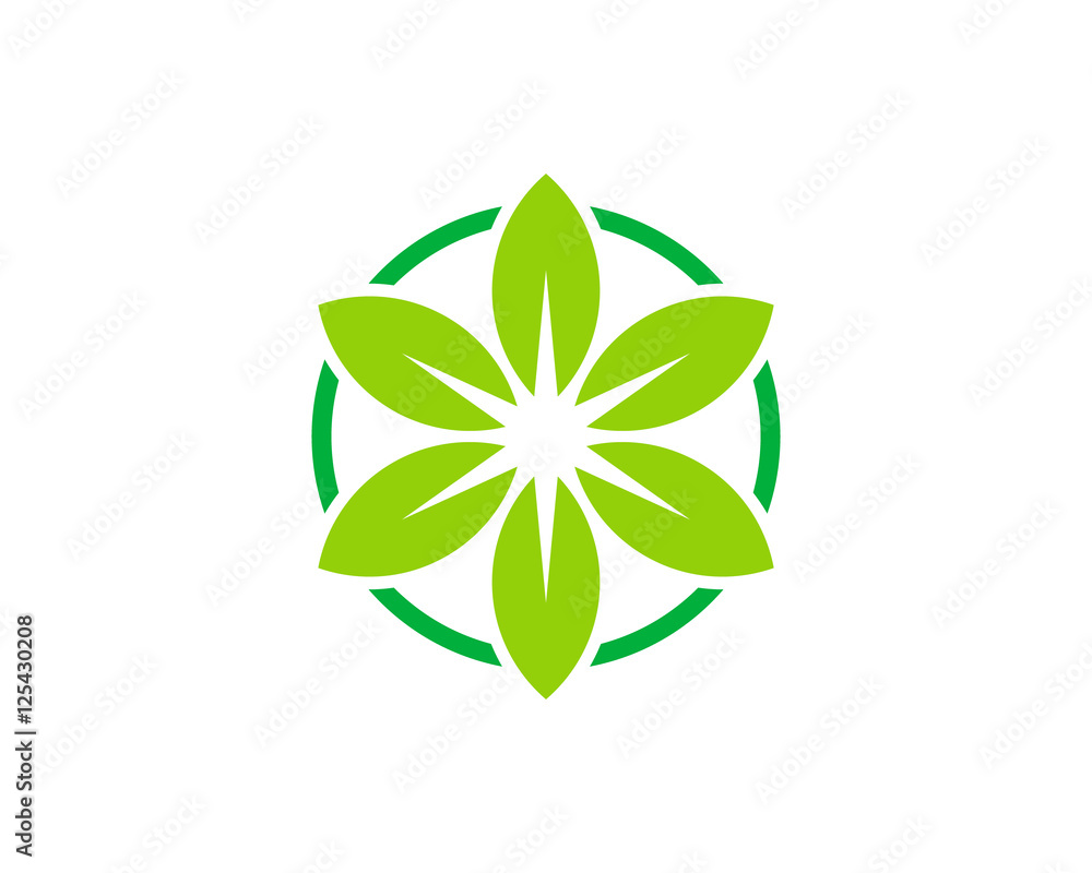 Wellness Leaf Logo Design Template Element