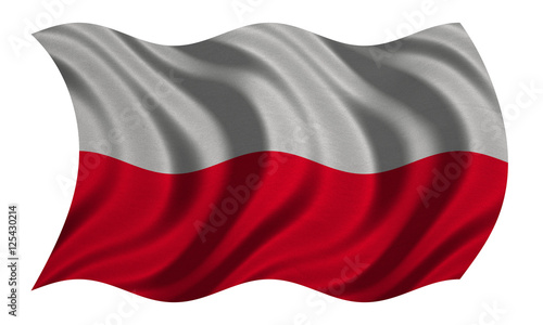 Flag of Poland wavy on white, fabric texture Free Download Flag of Poland wavy on white, fabric texture - GFXLoad