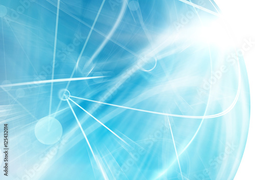 Abstract glowing blue lines in perspective.
