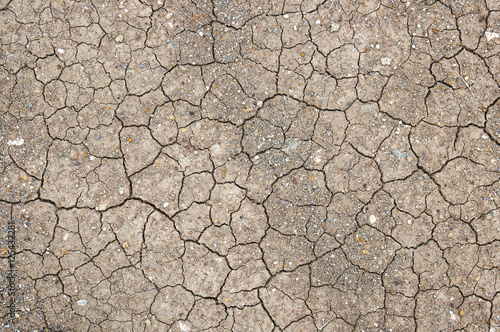 Cracks in the land in rural areas ( Closeup dried Soil Background )