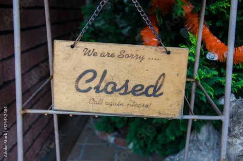 Close-up Retro Wooden Sign 