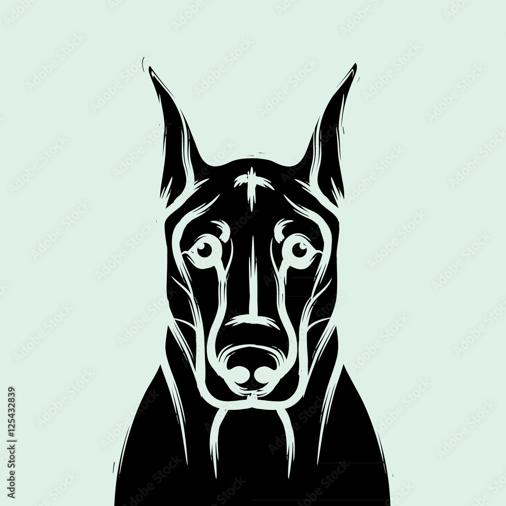 Dog vector and card template icon design, Dog illustration.