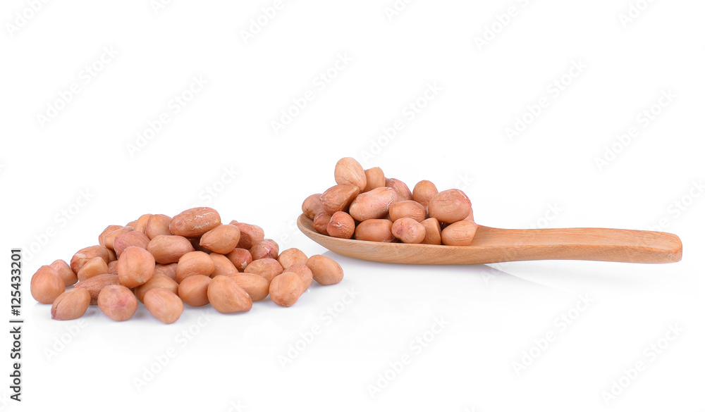 Processed peanuts isolated on white background Processed peanuts isolated on white background