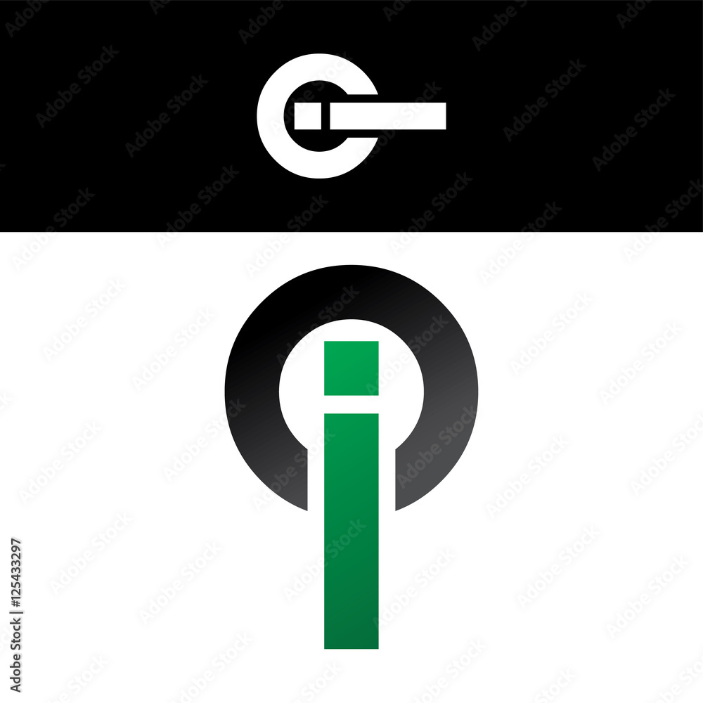 initial letter linked overlapped uppercase logo green black initial letter linked overlapped uppercase logo green black